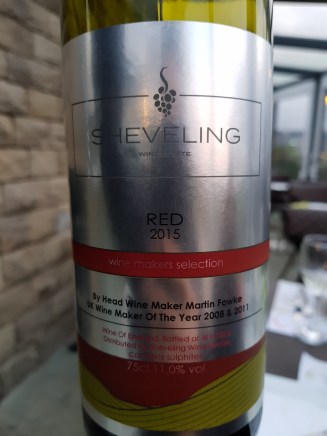 An English red wine! No mention of the Grapes though.......